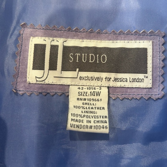 JL Studio Blue Suede Jacket Size 14 - Picture 5 of 6
